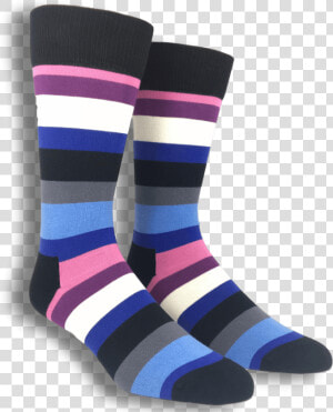 Black  Pink  And Blue Stripe Socks By Happy Socks   Hockey Sock  HD Png Download