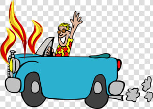 Car  Auto  Crash  Automobile  Crashed  Flames  Burning   Dad Driving A Car Clipart  HD Png Download