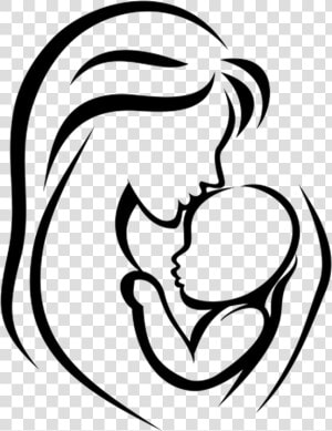 Mother Infant Child Clip Art   Mother Holding Baby Drawing  HD Png Download