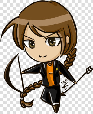 Katniss Everdeen Cartoon Chibi  HD Png Download