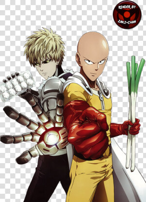 Render Saitama  amp  Genos One Punch Man   One Punch Man Groceries  HD Png Download