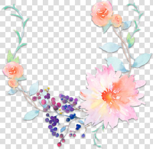 Spring Flower Watercolor Colorful Flowercrown Bloom   Water Colour Flower Crown  HD Png Download