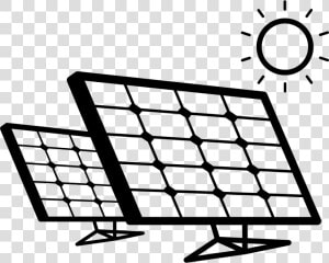 Solar Panels Couple In Sunlight   Solar Panels Black And White  HD Png Download