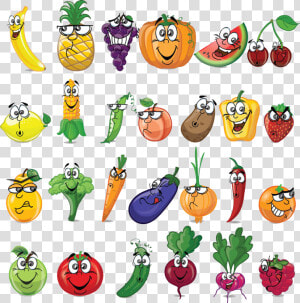 Vegetable Fruit Combination Cartoon Illustration Png   Vegetables And Fruits Cartoon  Transparent Png