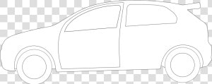 Line Art angle compact Car   Car Outline White Png  Transparent Png