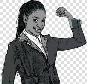 An Illustration Of A Woman With Fist Raised And Clenched  HD Png Download