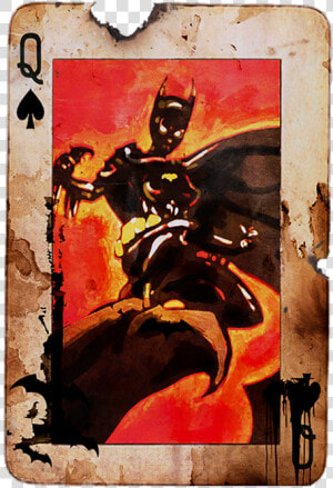 Cards 0003 Batgirl   Painting  HD Png Download