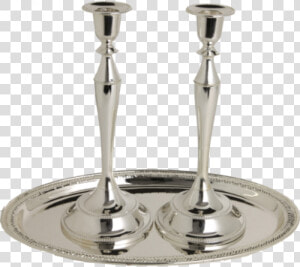 Silver Plated Candlesticks W  Tray   Stemware  HD Png Download