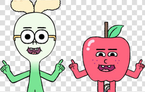 Transparent Apple Cartoon Png   Manzana Y Cebollin Png  Png Download