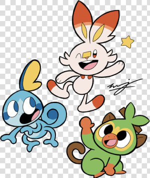 Galar Starters   Cartoon  HD Png Download