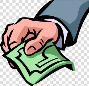 Vector Illustration Of Hand Offers Payment Cash Dollar   Paying Cash Clipart Png  Transparent Png