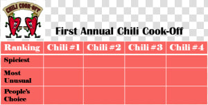 Chili Cook Off Voting Sheet  HD Png Download