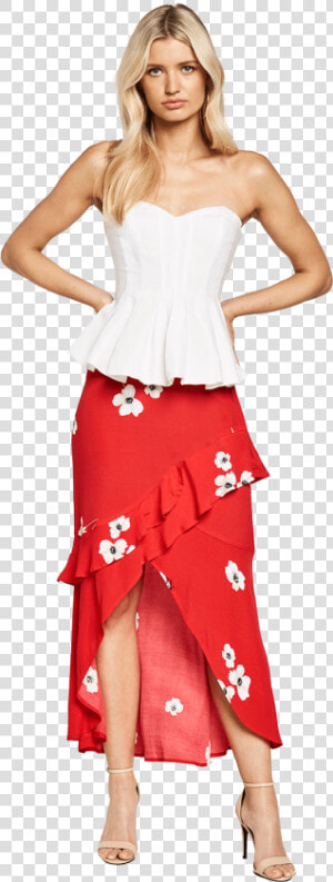 Frieda Ruffle Skirt In Colour Chinese Red   Photo Shoot  HD Png Download