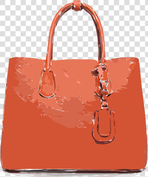 Orange Flat Leather Bag Clip Arts   Handbag  HD Png Download