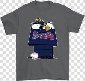 Atlanta Braves Snoopy And Woodstock Resting Together   Childrens T Shirt  HD Png Download