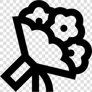 Transparent Flower Bouquet Clipart Black And White   Transparent Bouquet Icon Png  Png Download