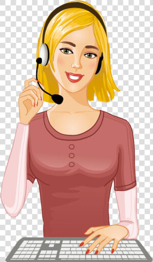 Pretty Girl With Headphone And Computer   Clipart Girl With Headphones Png  Transparent Png