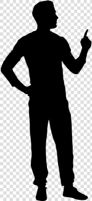 Silhouette Body Copyspace   Man Pointing Finger Silhouette Png  Transparent Png