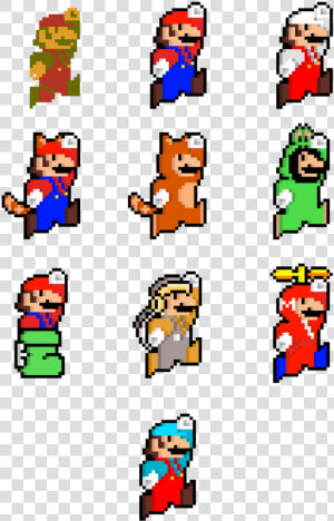 Transparent 8 bit Mario Png   Mario Bros Power Ups Pixel Art  Png Download