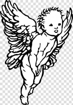 Angel Png Black And White   Black And White Angel Transparent  Png Download