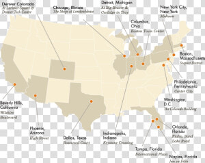 Ocean Prime Location Map   Digital Shaded Relief Map Of The United States  HD Png Download