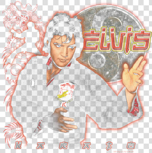 Elvis Presley Karate Men S Ringer T shirt   Illustration  HD Png Download