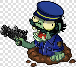 Picture Royalty Free Library Cop Drawing Zombie   Plants Vs Zombies Cop  HD Png Download