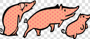 Pigs  Polka Dots  Animals  Swine  Domestic  Farming   The Three Little Pigs  HD Png Download