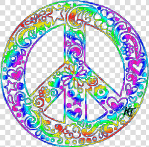 Peace Sign Clipart Trippy   Hippie Peace Sign Gif  HD Png Download