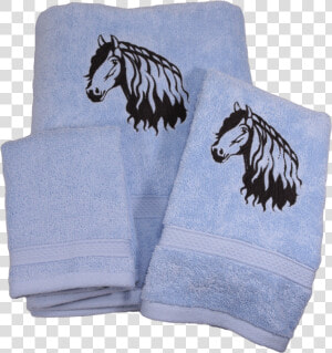 Friesian Horse Head Outline Embroidered Bath Towels   Towel  HD Png Download