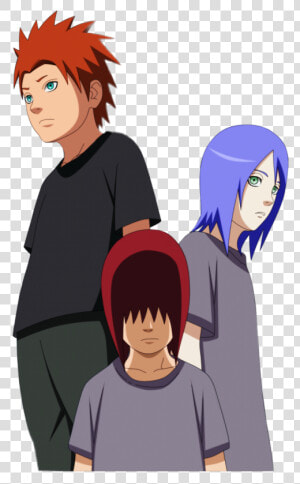  naruto  konan  pain  nagato  akatsuki  rinnegan  yahiko   Konan Yahiko And Nagato  HD Png Download