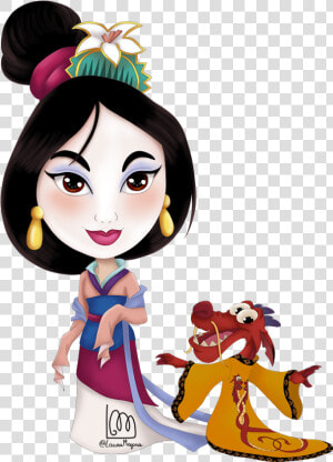  disney  fanart  mulan  mushu  digitalart  chibipic   Mulan Chibi  HD Png Download