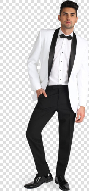 Black Shawl Lapel Tuxedo   White And Black Prom Suits  HD Png Download