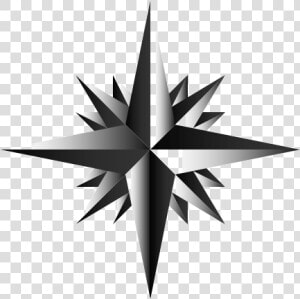 Compass Rose Black On White Transparent   Compass Rose  HD Png Download