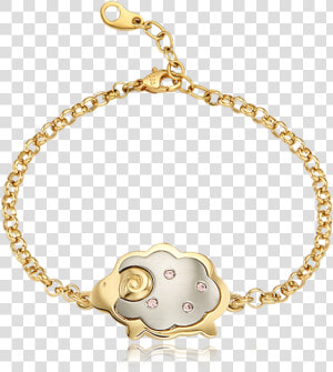 14k   18k Gold Oriental Zodiac Pink Sheep Baby Bracelet   Bracelet  HD Png Download