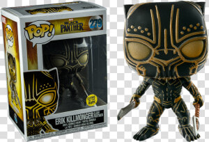 Erik Killmonger In Mask Glow Us Exclusive Pop Vinyl   Erik Killmonger Glow Funko Pop  HD Png Download