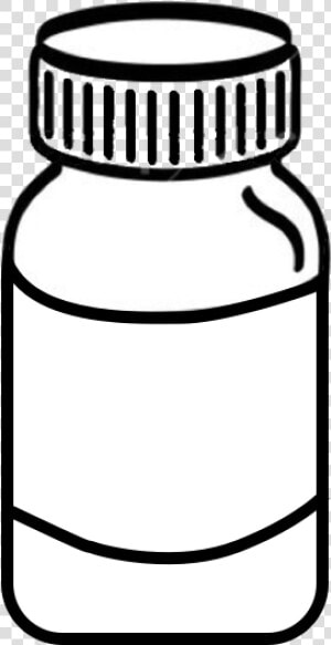 Medicine Clipart Vitamin Bottle  Medicine Vitamin Bottle   Pill Bottle Clipart Black And White  HD Png Download