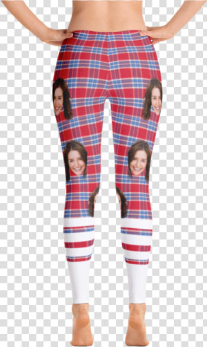 Ugly Leggings With Faces Blue Checker   Leggings  HD Png Download