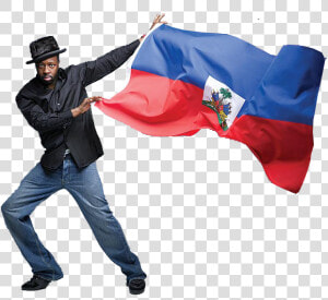 Wyclef Jean With Haitian Flag  HD Png Download