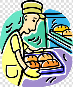 Vector Illustration Of Retail Bakery Baker With Tray   Baker  39 s Cartoon  HD Png Download