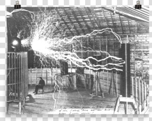 Nikola Tesla In His Colorado Springs Experimental Station  HD Png Download