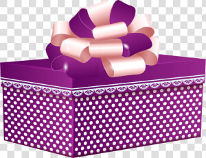 Purple Dotted Gift Box Png Clipart   Purple Gift Box Clipart Png  Transparent Png