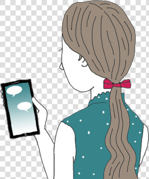 Texting   Girl Texting Illustration Png  Transparent Png