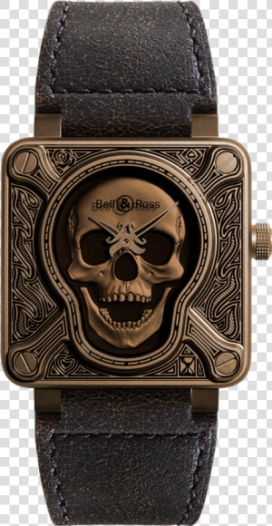 Luxury Cheap Bell  amp  Ross Br S White Ceramic Brs Wh   Bell And Ross Skull Bronze  HD Png Download