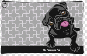 Black Pug Makeup Pouch Slate   Wallpaper  HD Png Download