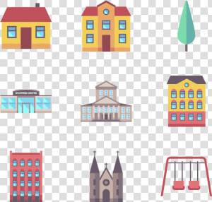 City Element Collection   Building Vector Icon Png  Transparent Png