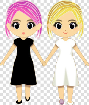 Twins  Girls  Guide  Good Friends  Blond Hair  White   Pretty Twin Girls Cartoon  HD Png Download