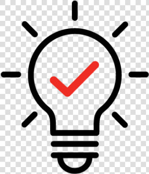 An Icon Of A Lightbulb With A Red Check Mark Within   Bombillo Icono Png  Transparent Png