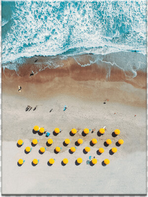 Yellow Umbrellas   Poster Beach Life  HD Png Download