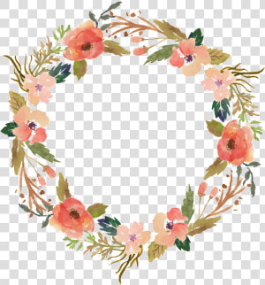 Flower Wreath Hand Painted Watercolor Transparent Ornamental   Thanksgiving Wreath Clipart  HD Png Download